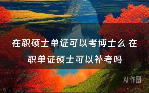 在职硕士单证可以考博士么 在职单证硕士可以补考吗