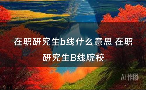 在职研究生b线什么意思 在职研究生B线院校