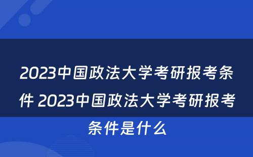 2023中国政法大学考研报考条件 2023中国政法大学考研报考条件是什么