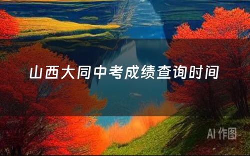 山西大同中考成绩查询时间 