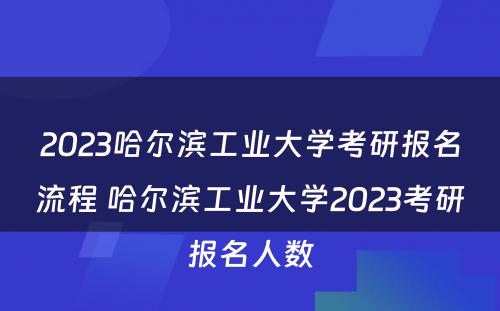 2023哈尔滨工业大学考研报名流程 哈尔滨工业大学2023考研报名人数