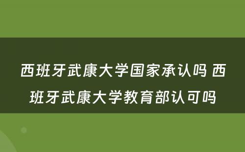 西班牙武康大学国家承认吗 西班牙武康大学教育部认可吗