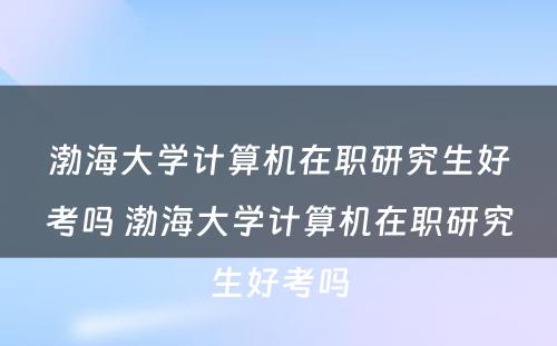 渤海大学计算机在职研究生好考吗 渤海大学计算机在职研究生好考吗