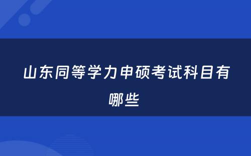 山东同等学力申硕考试科目有哪些 