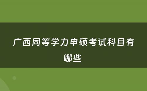 广西同等学力申硕考试科目有哪些 