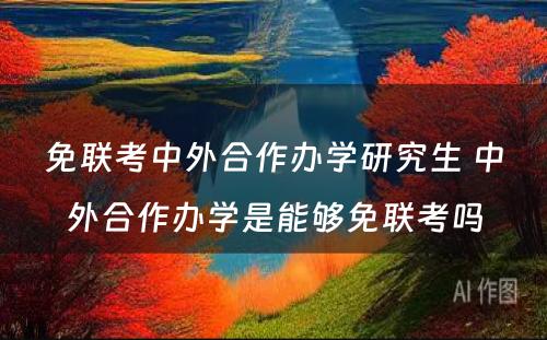 免联考中外合作办学研究生 中外合作办学是能够免联考吗