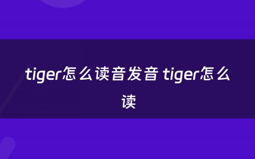 tiger怎么读音发音 tiger怎么读