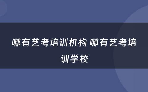 哪有艺考培训机构 哪有艺考培训学校