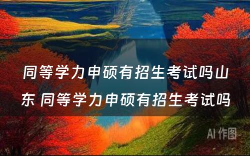 同等学力申硕有招生考试吗山东 同等学力申硕有招生考试吗