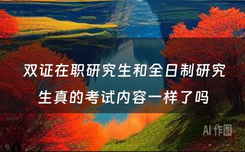  双证在职研究生和全日制研究生真的考试内容一样了吗