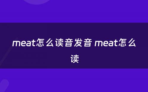 meat怎么读音发音 meat怎么读