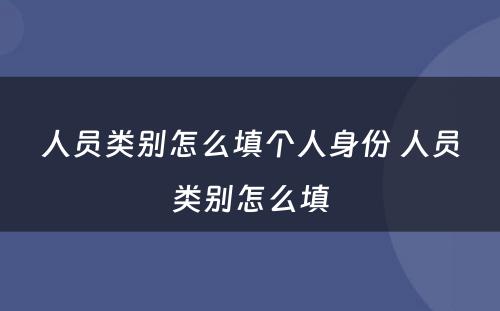 人员类别怎么填个人身份 人员类别怎么填