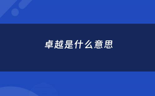  卓越是什么意思