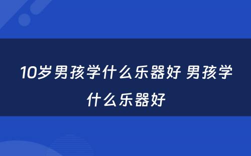 10岁男孩学什么乐器好 男孩学什么乐器好