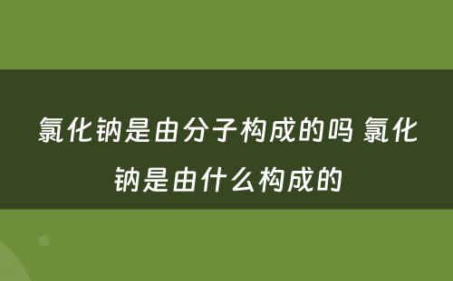 氯化钠是由分子构成的吗 氯化钠是由什么构成的