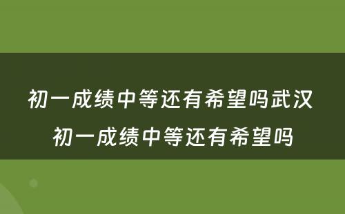 初一成绩中等还有希望吗武汉 初一成绩中等还有希望吗