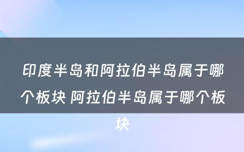 印度半岛和阿拉伯半岛属于哪个板块 阿拉伯半岛属于哪个板块