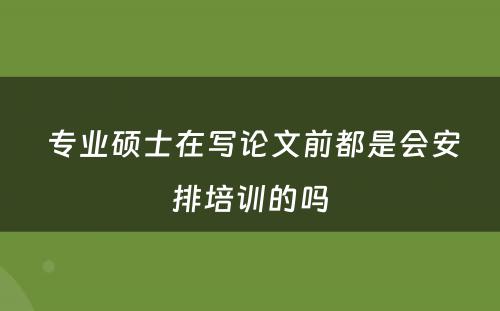  专业硕士在写论文前都是会安排培训的吗