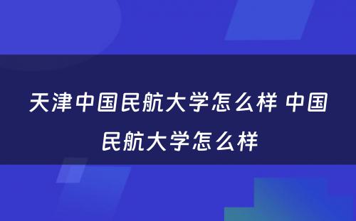 天津中国民航大学怎么样 中国民航大学怎么样