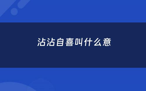  沾沾自喜叫什么意