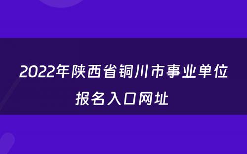 2022年陕西省铜川市事业单位报名入口网址 