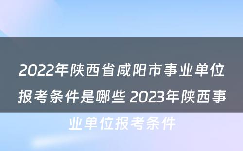 2022年陕西省咸阳市事业单位报考条件是哪些 2023年陕西事业单位报考条件