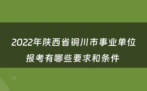 2022年陕西省铜川市事业单位报考有哪些要求和条件 