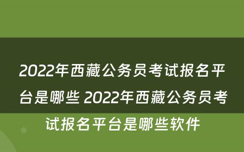 2022年西藏公务员考试报名平台是哪些 2022年西藏公务员考试报名平台是哪些软件