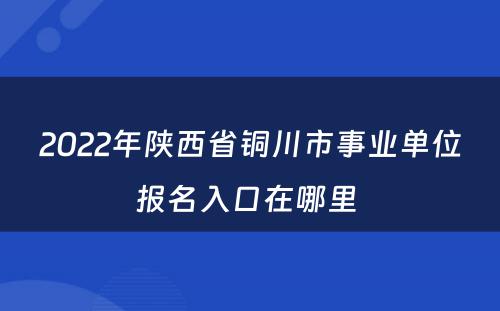 2022年陕西省铜川市事业单位报名入口在哪里 