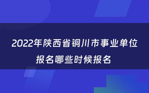 2022年陕西省铜川市事业单位报名哪些时候报名 