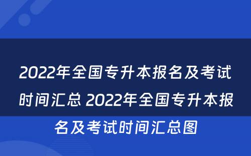 2022年全国专升本报名及考试时间汇总 2022年全国专升本报名及考试时间汇总图