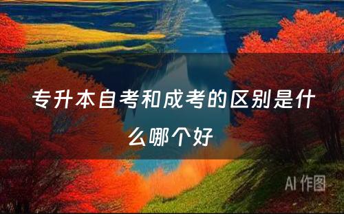 专升本自考和成考的区别是什么哪个好 