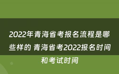 2022年青海省考报名流程是哪些样的 青海省考2022报名时间和考试时间