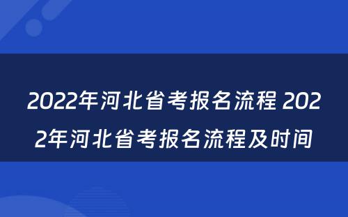 2022年河北省考报名流程 2022年河北省考报名流程及时间