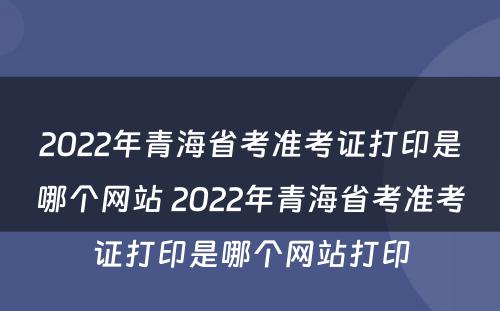 2022年青海省考准考证打印是哪个网站 2022年青海省考准考证打印是哪个网站打印