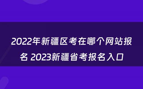 2022年新疆区考在哪个网站报名 2023新疆省考报名入口