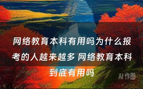 网络教育本科有用吗为什么报考的人越来越多 网络教育本科到底有用吗