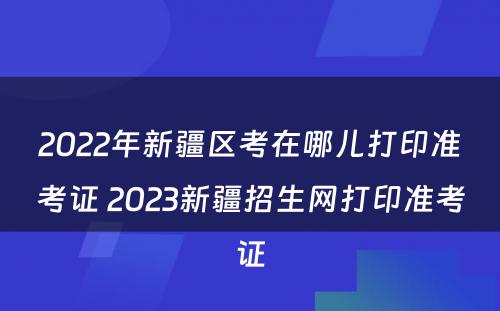 2022年新疆区考在哪儿打印准考证 2023新疆招生网打印准考证