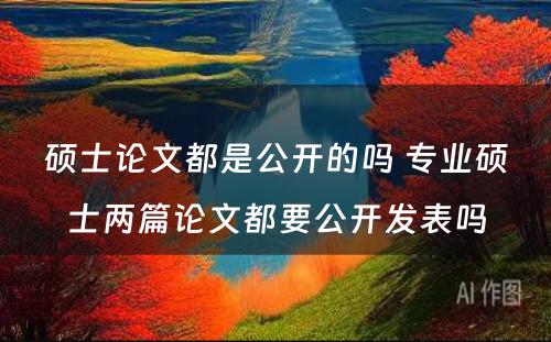 硕士论文都是公开的吗 专业硕士两篇论文都要公开发表吗