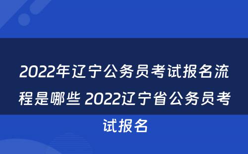 2022年辽宁公务员考试报名流程是哪些 2022辽宁省公务员考试报名