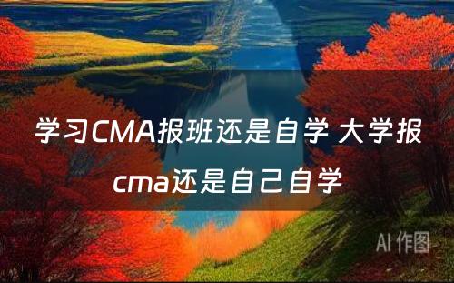 学习CMA报班还是自学 大学报cma还是自己自学
