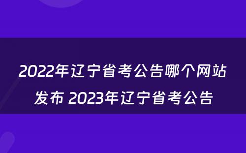 2022年辽宁省考公告哪个网站发布 2023年辽宁省考公告