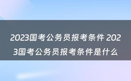 2023国考公务员报考条件 2023国考公务员报考条件是什么