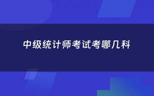 中级统计师考试考哪几科 