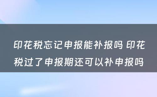 印花税忘记申报能补报吗 印花税过了申报期还可以补申报吗