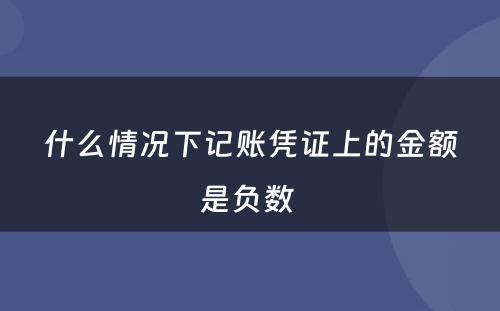 什么情况下记账凭证上的金额是负数 