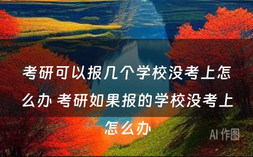 考研可以报几个学校没考上怎么办 考研如果报的学校没考上怎么办