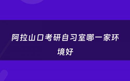 阿拉山口考研自习室哪一家环境好