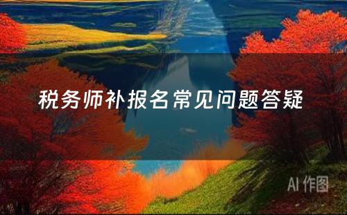 税务师补报名常见问题答疑 