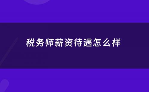 税务师薪资待遇怎么样 